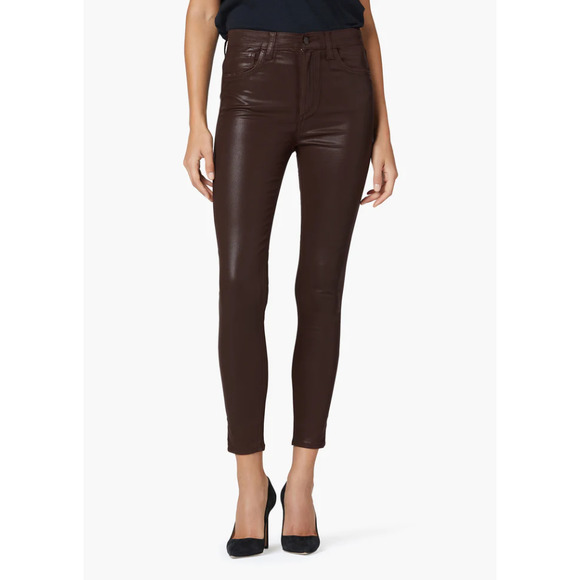 $198 MSRP JOES JEANS THE CHARLIE HIGH RISE SKINNY COATED ANKLE- DARK COCO BEAN - Picture 1 of 9